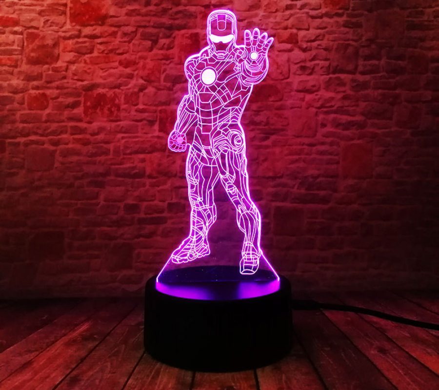 Marvel-Iron-Man-Model-3D-Illusion-LED-NightLight-Colourful-Flashing-Light-Glow-Avengers-Superhero-Ironman-Figure